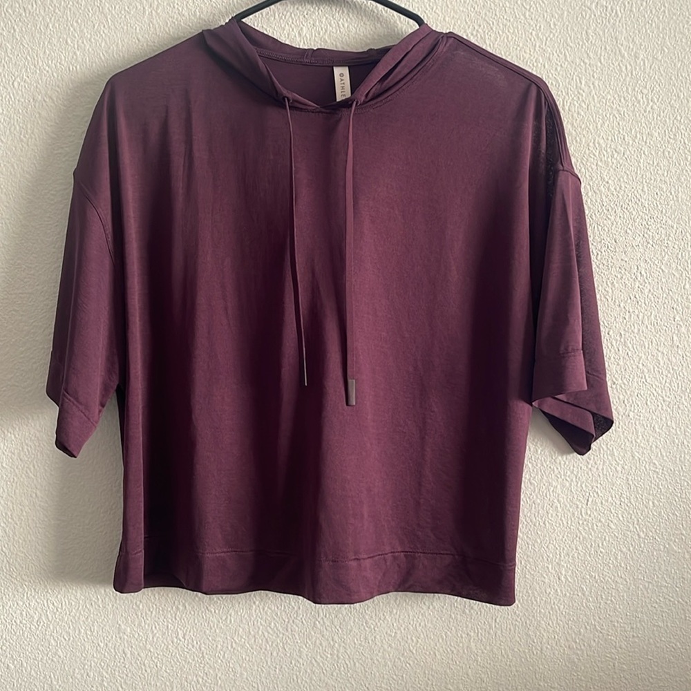 Athleta Vapor Hooded Tee Deep Purple Size XS